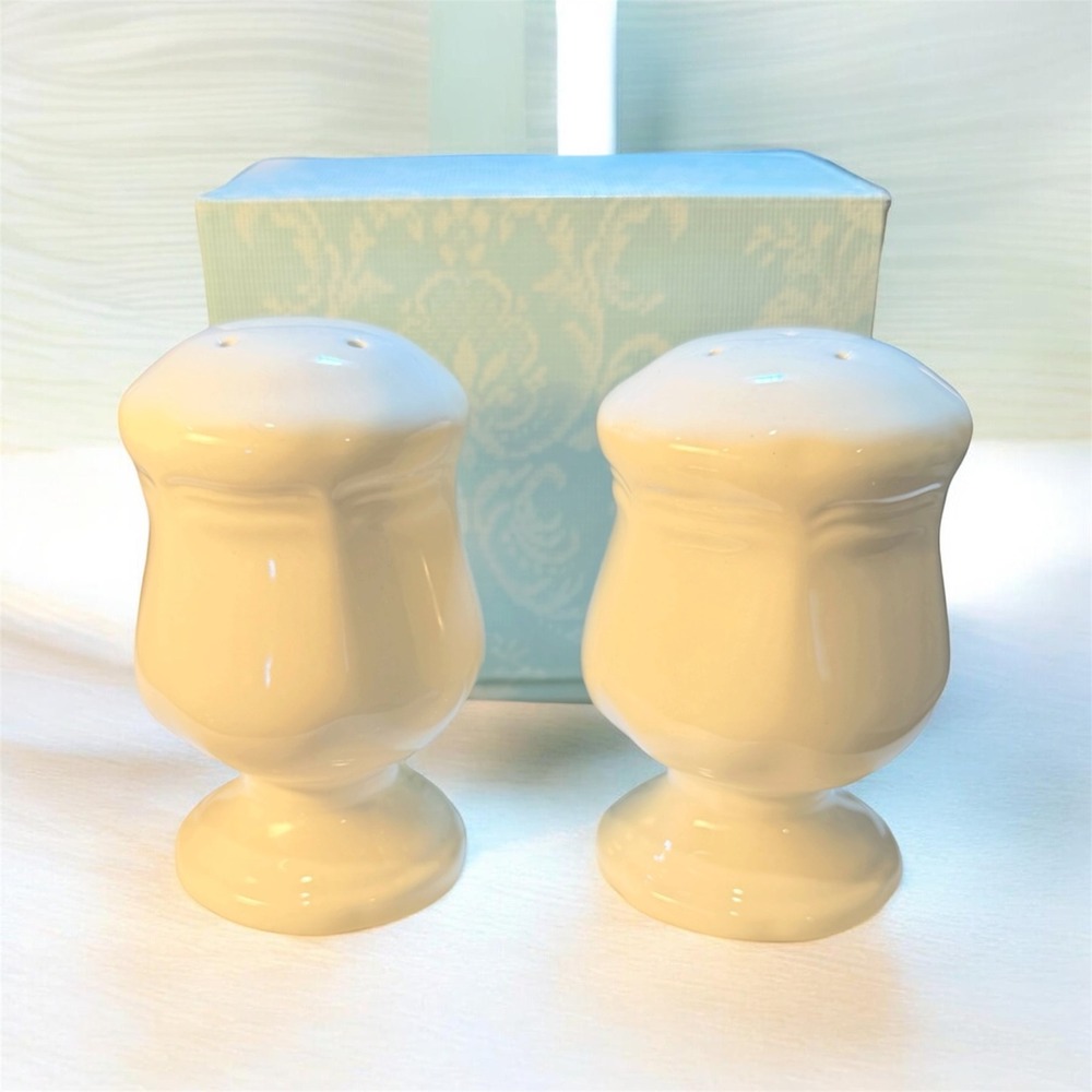 Mikasa French Countryside Salt and Pepper Shaker Set White Ceramic F9000 Boxed